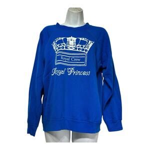 Vintage Royal Princess Cruise Ship Blue Graphic Sweatshirt Size L